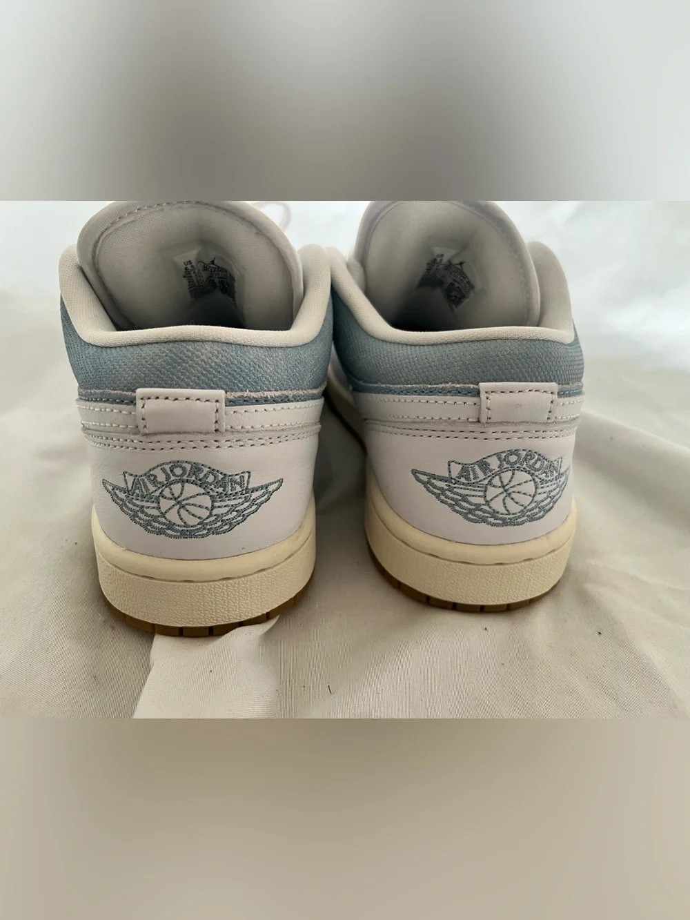 Nike Women’s Air Jordan 1 Low SE - denim/white/gum bottom/gold tip laces
